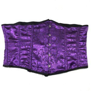 Corset Cinch Renaissance Pirate Wench Belt Purple Satin UnderBust